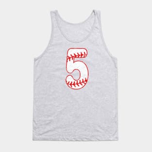 Baseball Mom Player #5 Baseball Laces Love Baseball Favorite Tank Top